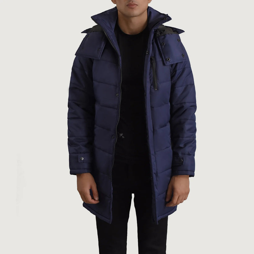 Moore Bleu Hooded Parka pour Homme