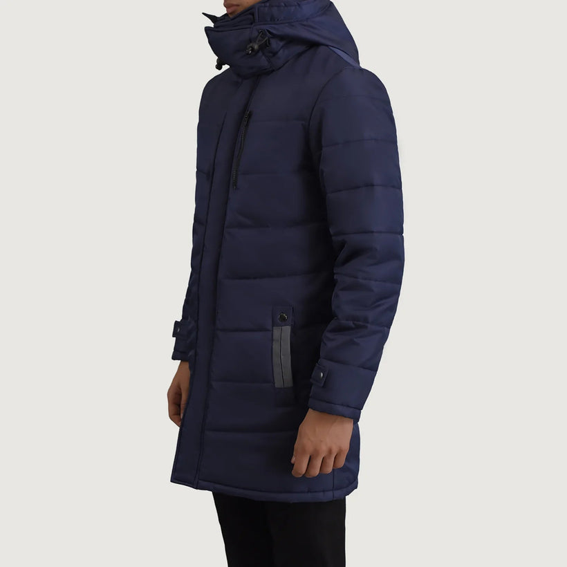 Moore Bleu Hooded Parka pour Homme