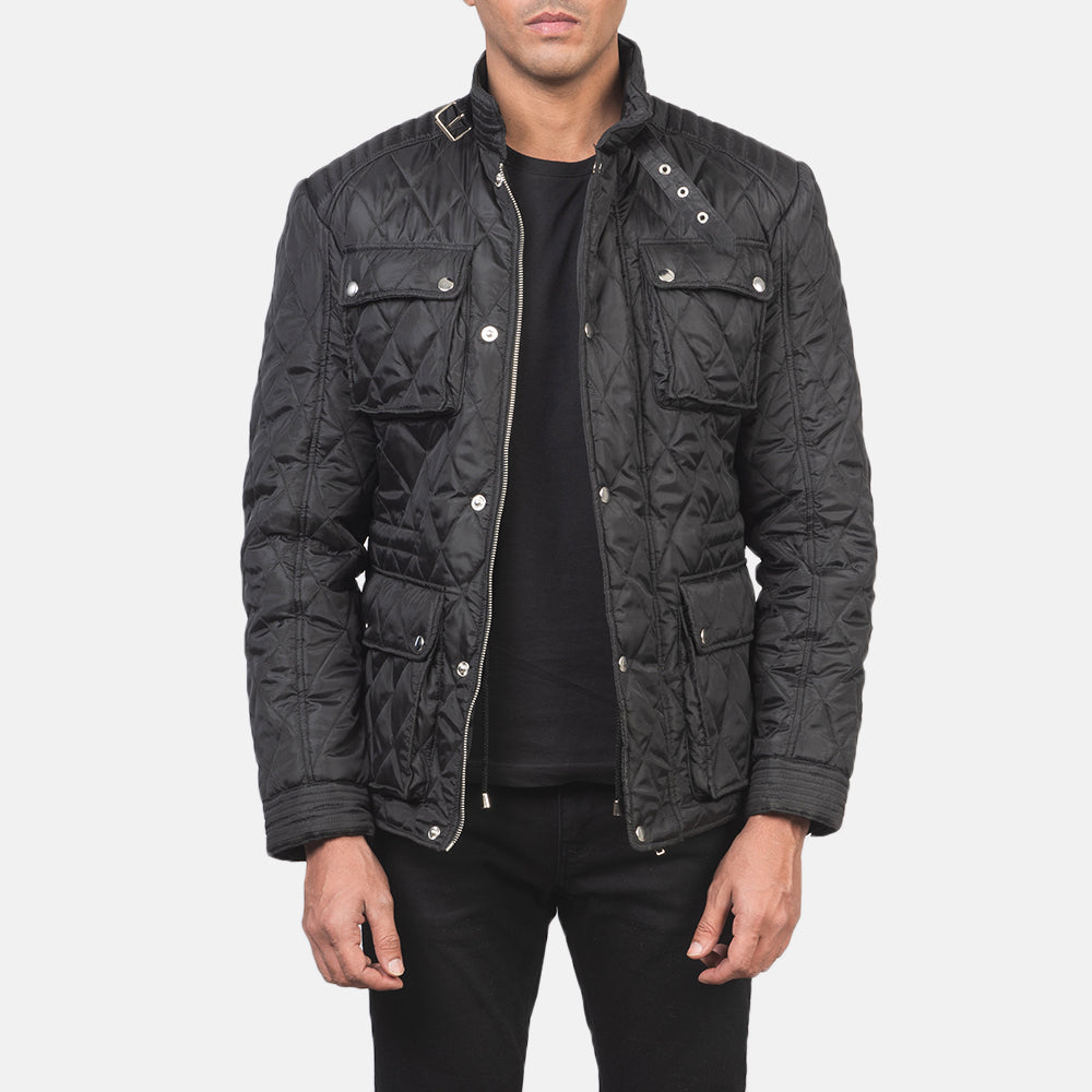 Carolyn Matelassé Marron Vieilli Veste Motard en Cuir pour Femme - Vue de face & silhouette ajustée | Acheter en ligne