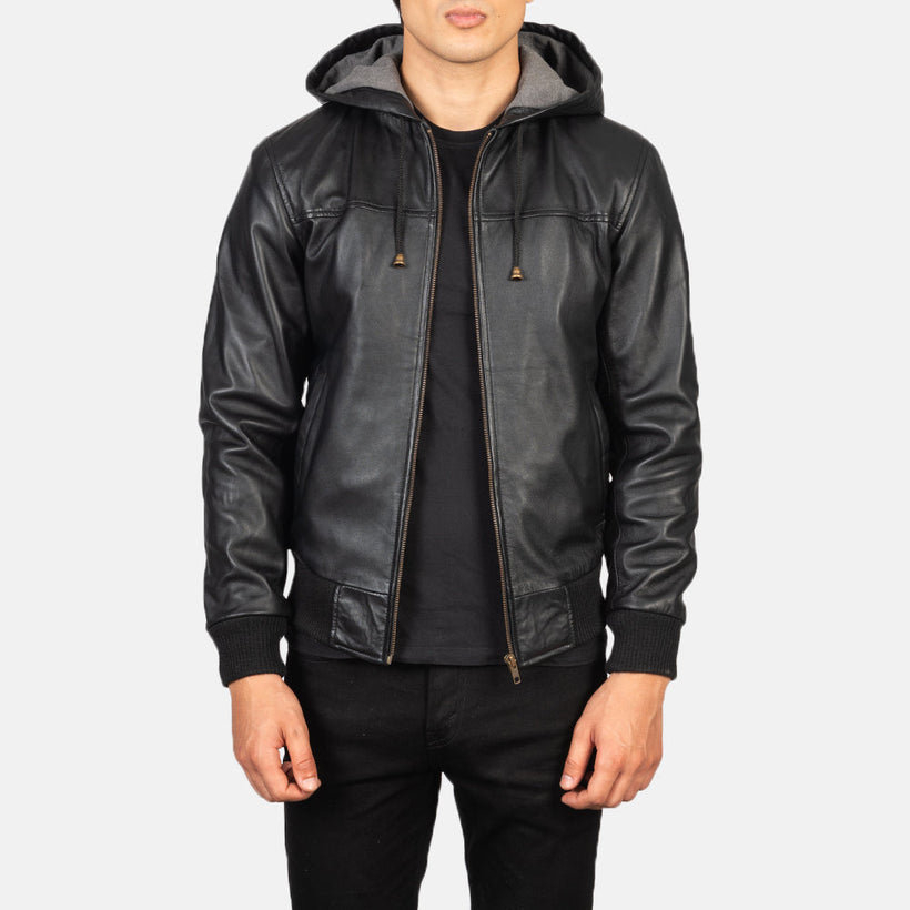 Nintenzo Blouson Bomber en Cuir pour Homme