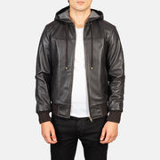 Nintenzo Blouson Bomber en Cuir pour Homme – Vue produit alternative 1