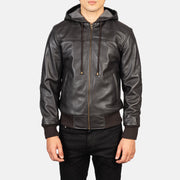 Nintenzo Blouson Bomber en Cuir pour Homme – Vue produit alternative 4