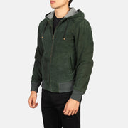 Nintenzo Blouson Bomber en Cuir pour Homme – Vue produit alternative 2