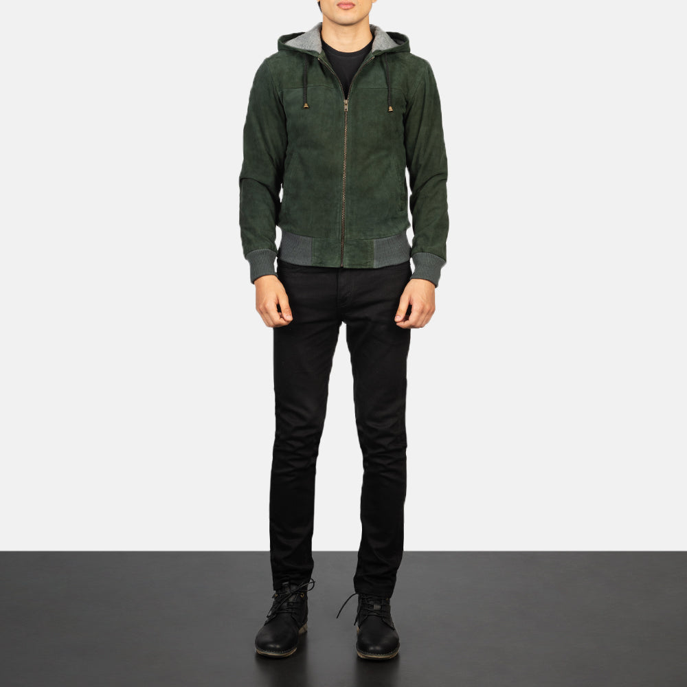 Nintenzo Blouson Bomber en Cuir pour Homme – Vue produit alternative 3