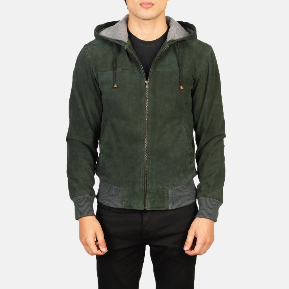 Nintenzo Blouson Bomber en Cuir pour Homme – Vue produit alternative 4