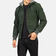 Nintenzo Blouson Bomber en Cuir pour Homme – Vue produit alternative 6