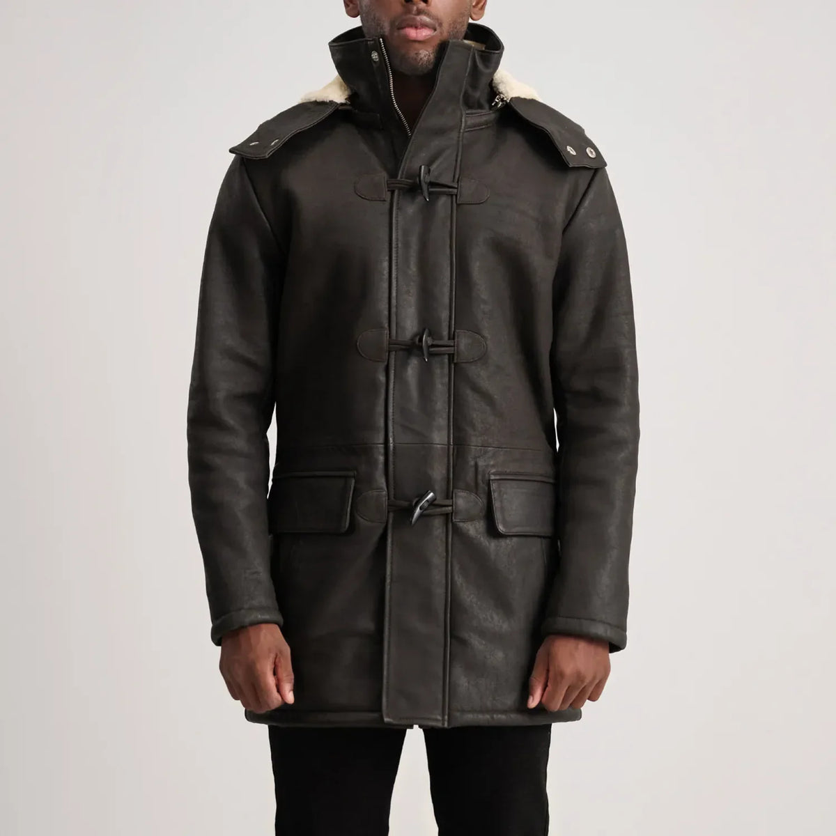 Nolan Manteau en Cuir pour Homme – Vue produit alternative 1
