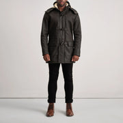 Nolan Manteau en Cuir pour Homme – Vue produit alternative 3