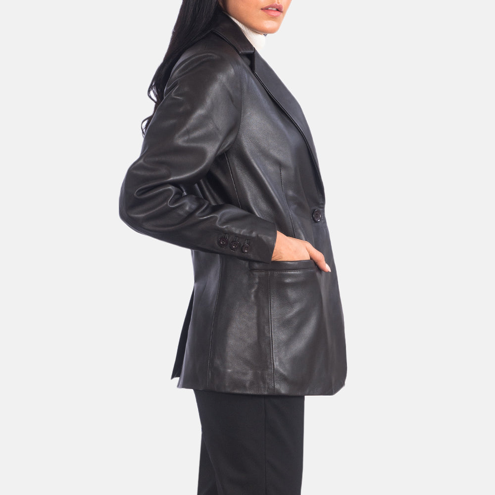 Norma Blazer en Cuir pour Femme – Vue produit alternative 3