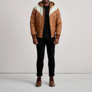 
Norman Veste en Cuir Camel Puffer Veste en Cuir pour Homme – alternate product view 3