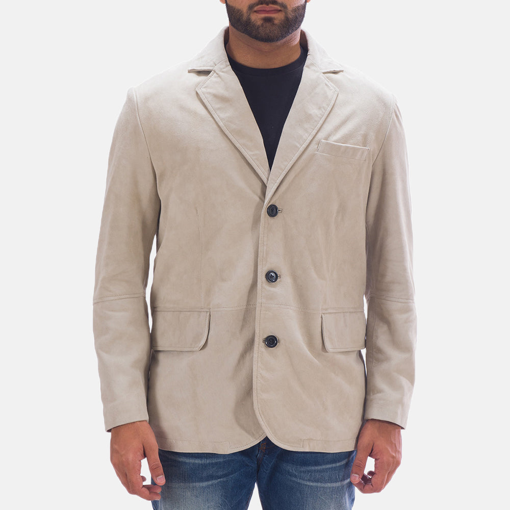 
Professor By Day Suede Blazer en Cuir pour Homme en Cuir pour Homme in Off White (Greyish) Goatskin Suede - Vue de face & silhouette ajustée | Acheter en ligne