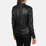 Rave Marron Veste Motard en Cuir pour Femme – Vue produit alternative 5