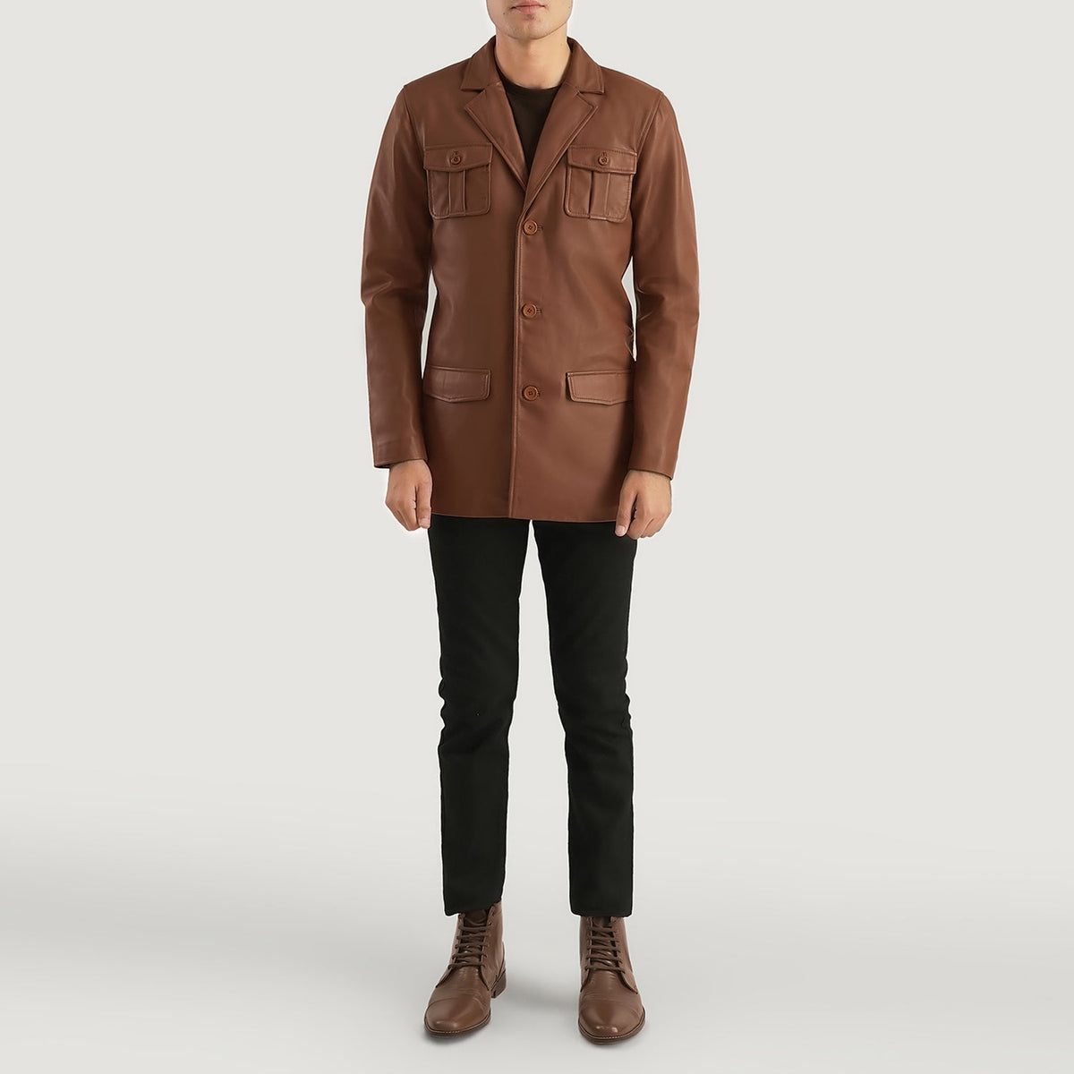 
Ray Cutler Veste en Cuir pour Homme – alternate product view 3