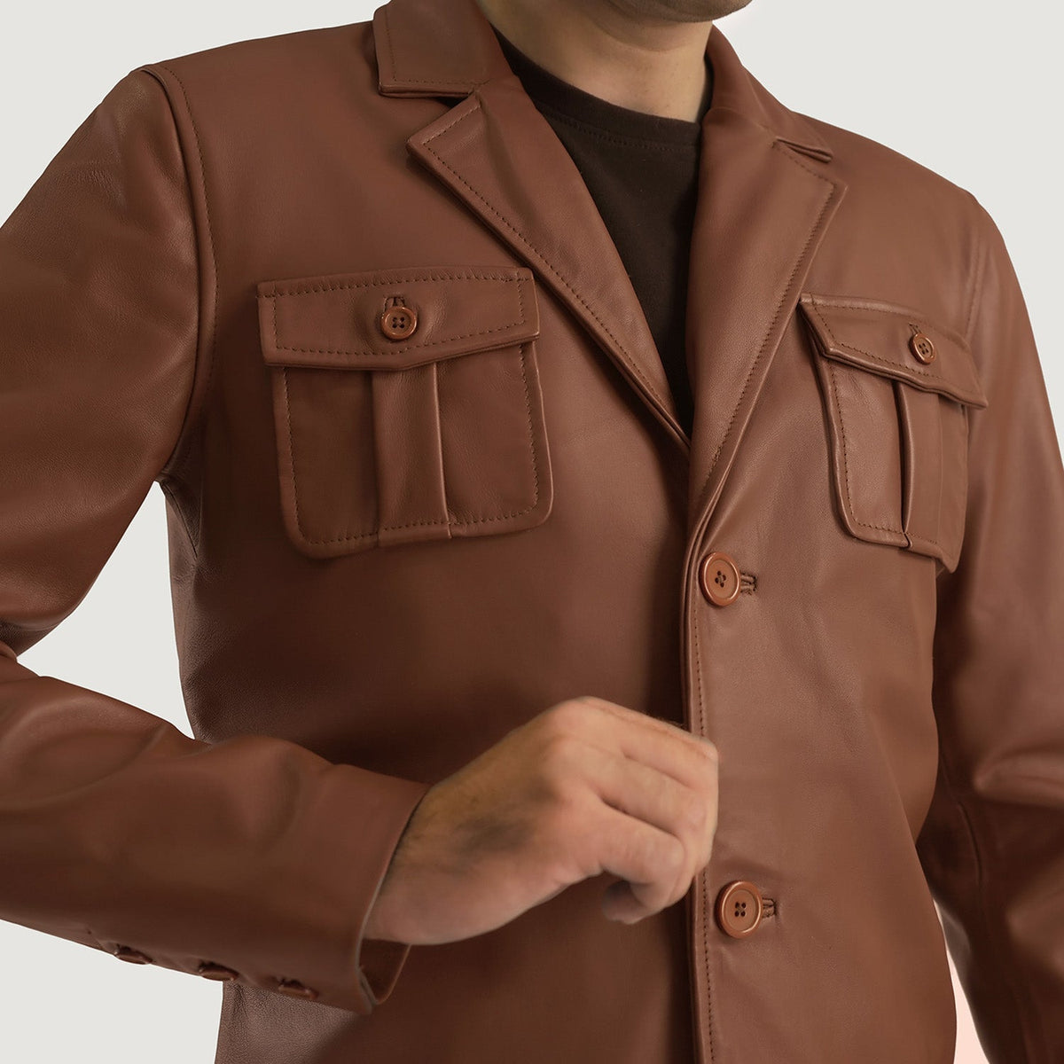 
Ray Cutler Veste en Cuir pour Homme – alternate product view 6