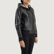 
Rebella Hooded Blouson Bombardier en Cuir pour Femme – alternate product view 2