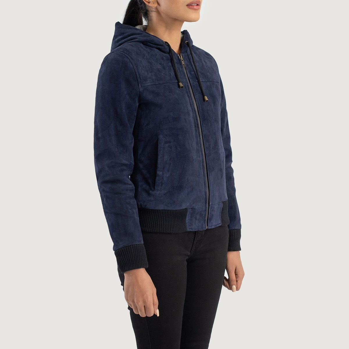 
Rebella Hooded Blouson Bombardier en Cuir pour Femme – alternate product view 2