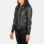 
Roslyn Hooded Blouson Bombardier en Cuir pour Femme – alternate product view 2