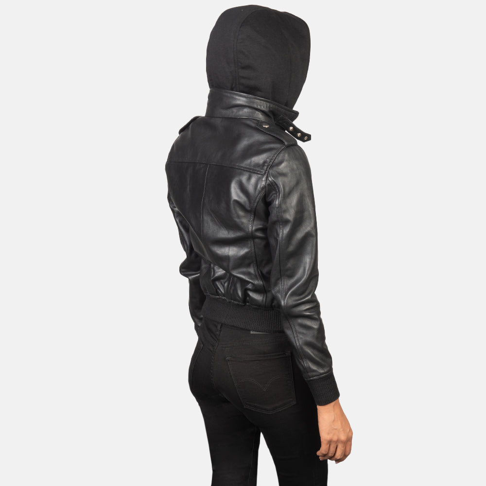 
Roslyn Hooded Blouson Bombardier en Cuir pour Femme – alternate product view 5