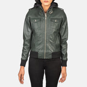 
Roslyn Hooded Blouson Bombardier en Cuir pour Femme – alternate product view 4
