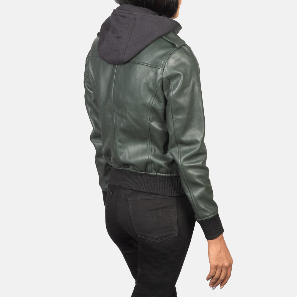
Roslyn Hooded Blouson Bombardier en Cuir pour Femme – alternate product view 5