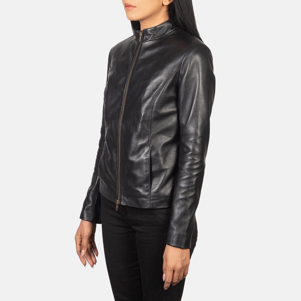 Rumella Veste Motard en Cuir pour Femme – Vue produit alternative 2