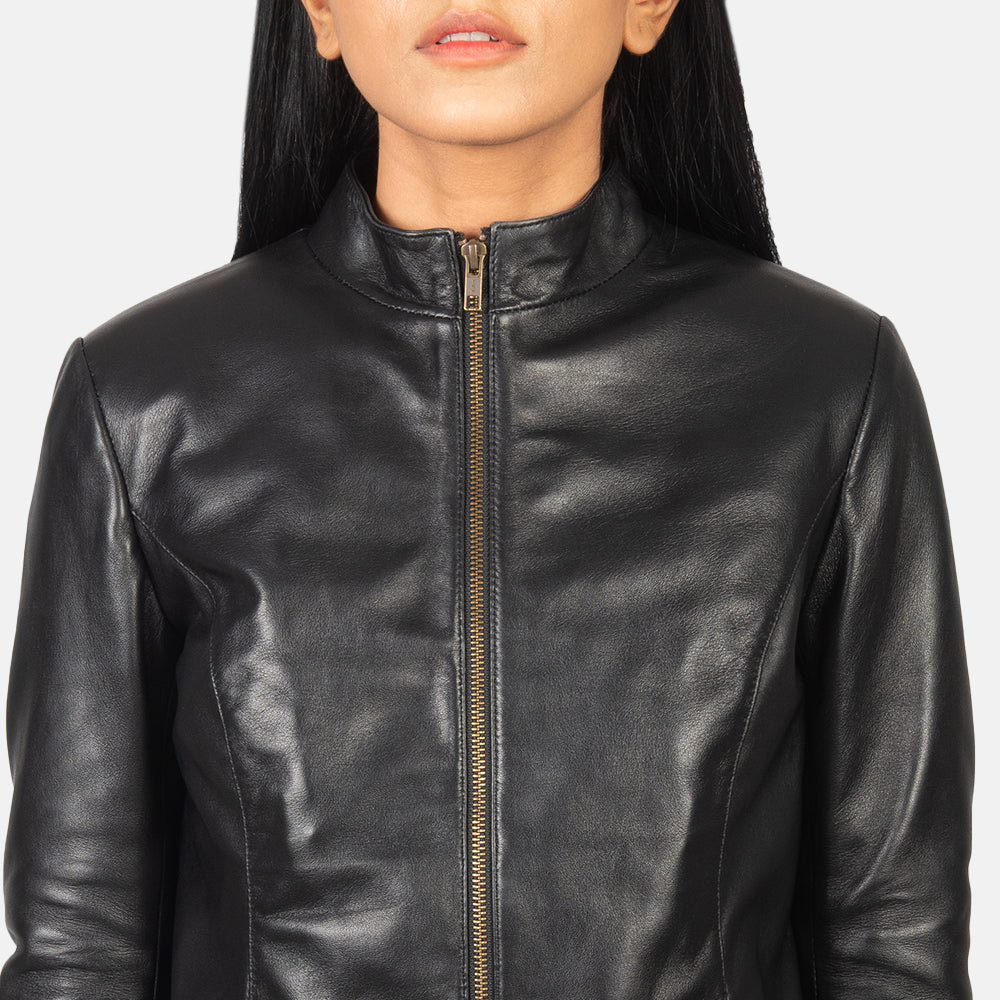 Rumella Veste Motard en Cuir pour Femme – Vue produit alternative 6