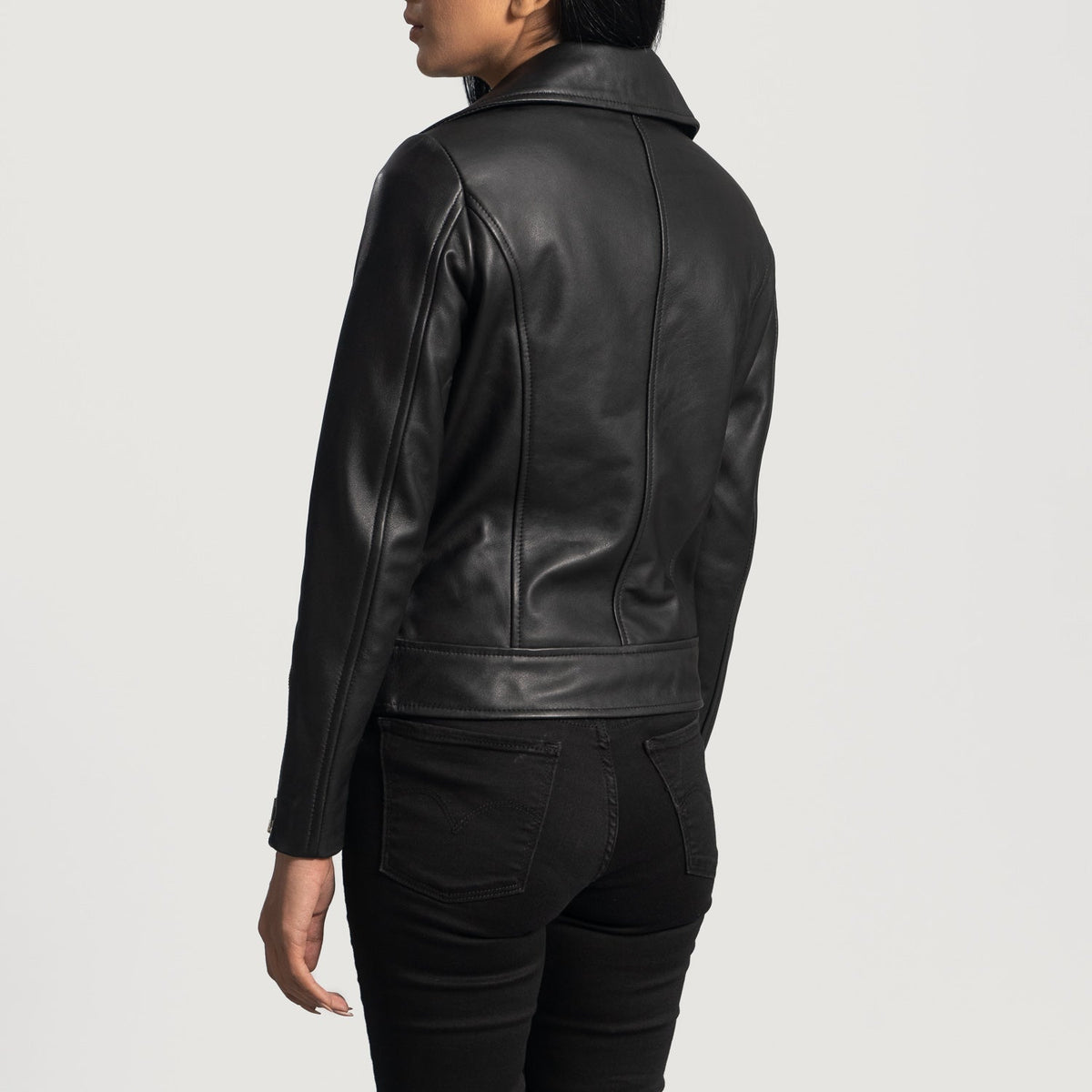 Rumy Bordeaux Veste Motard en Cuir pour Femme – Vue produit alternative 5