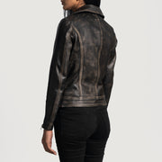 Rumy Bordeaux Veste Motard en Cuir pour Femme – Vue produit alternative 5