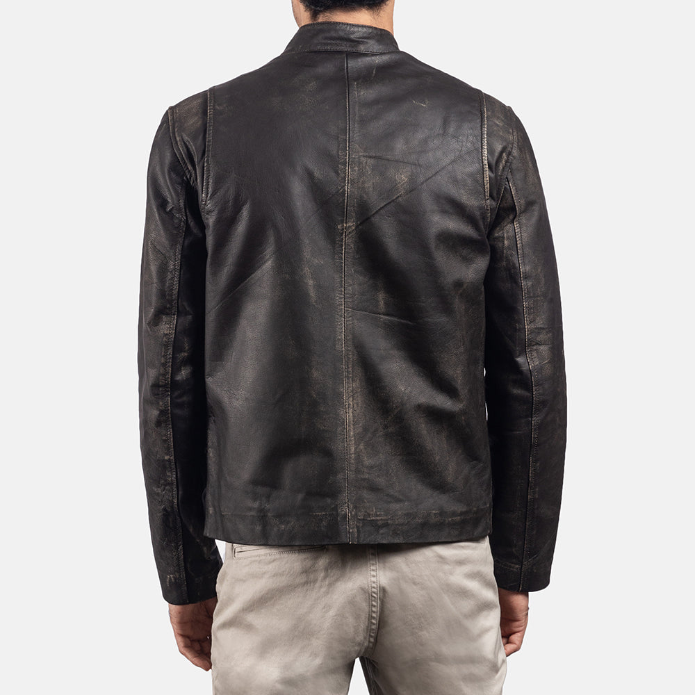 Rustic Veste Motard en Cuir pour Homme – Vue produit alternative 5