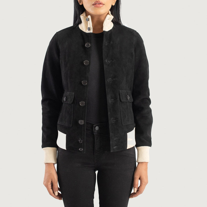Sasha A1 Blouson Bombardier en Cuir pour Femme