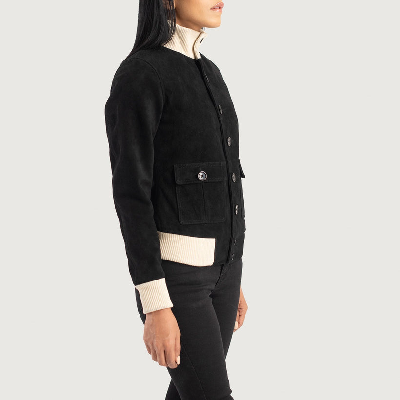 Sasha A1 Blouson Bombardier en Cuir pour Femme