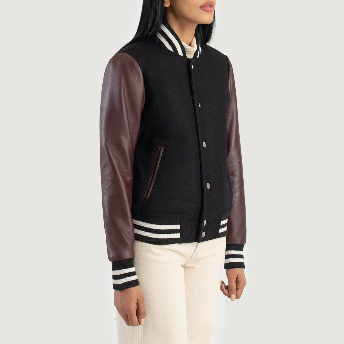 Savant Varsity Veste en Cuir pour Femme – Vue produit alternative 2