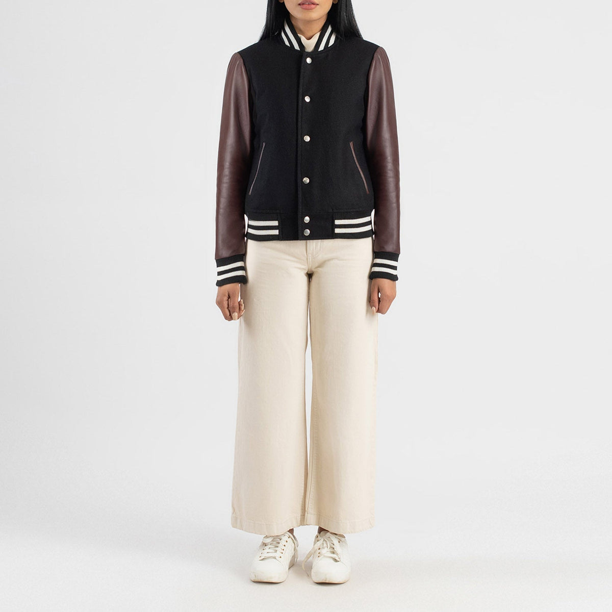 Savant Varsity Veste en Cuir pour Femme – Vue produit alternative 3