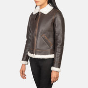 Sherilyn B-3 Noir Blouson Bomber en Cuir pour Femme – Vue produit alternative 2
