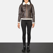 Sherilyn B-3 Noir Blouson Bomber en Cuir pour Femme – Vue produit alternative 3