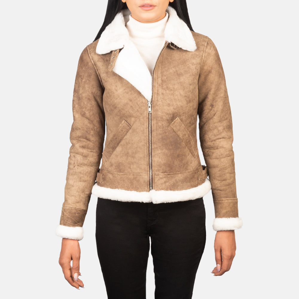 Sherilyn B-3 Noir Blouson Bomber en Cuir pour Femme – Vue produit alternative 1
