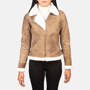 Sherilyn B-3 Noir Blouson Bomber en Cuir pour Femme – Vue produit alternative 1