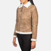 Sherilyn B-3 Noir Blouson Bomber en Cuir pour Femme – Vue produit alternative 2