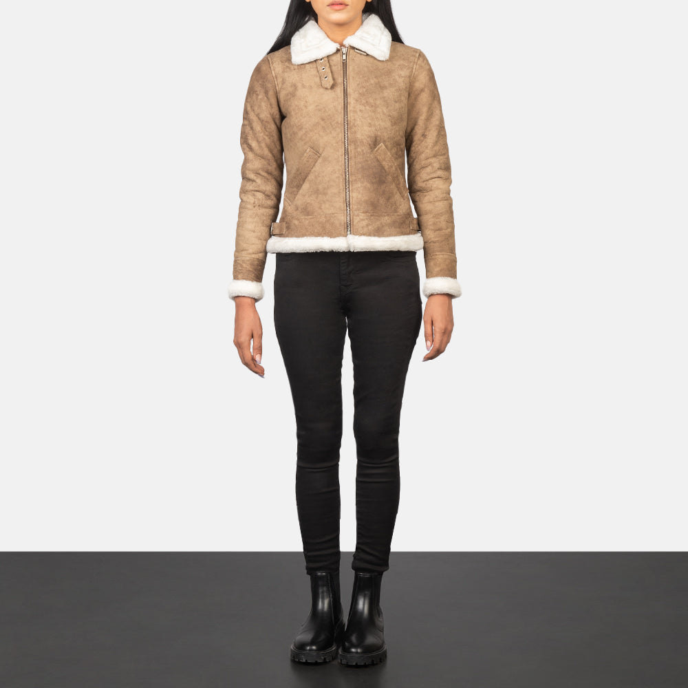 Sherilyn B-3 Noir Blouson Bomber en Cuir pour Femme – Vue produit alternative 3