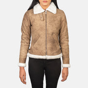 Sherilyn B-3 Noir Blouson Bomber en Cuir pour Femme – Vue produit alternative 4