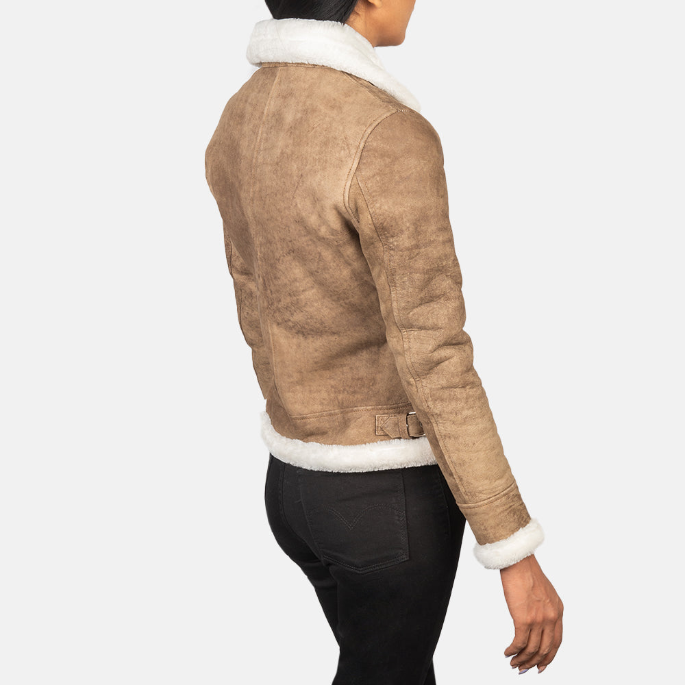 Sherilyn B-3 Noir Blouson Bomber en Cuir pour Femme – Vue produit alternative 5