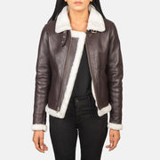 Sherilyn B-3 Noir Blouson Bomber en Cuir pour Femme – Vue produit alternative 1