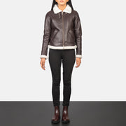 Sherilyn B-3 Noir Blouson Bomber en Cuir pour Femme – Vue produit alternative 3