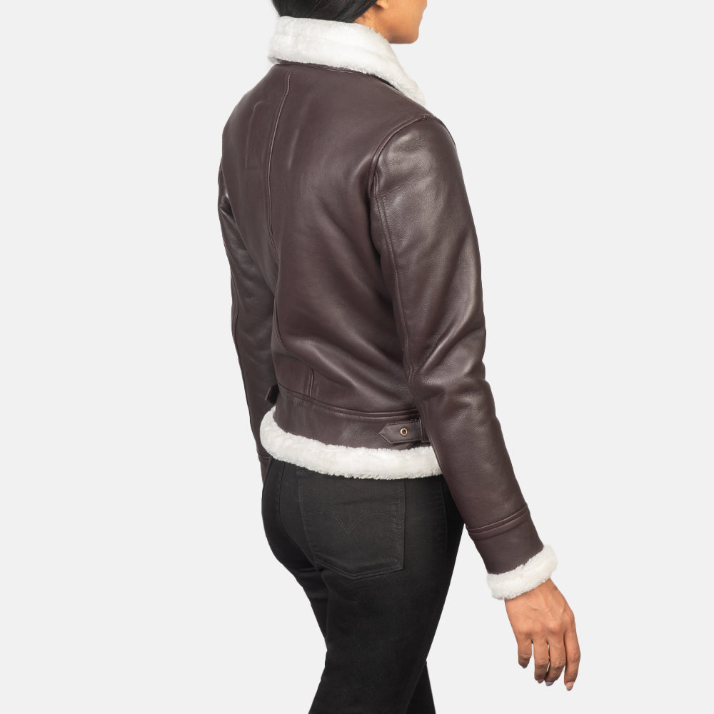 Sherilyn B-3 Noir Blouson Bomber en Cuir pour Femme – Vue produit alternative 5