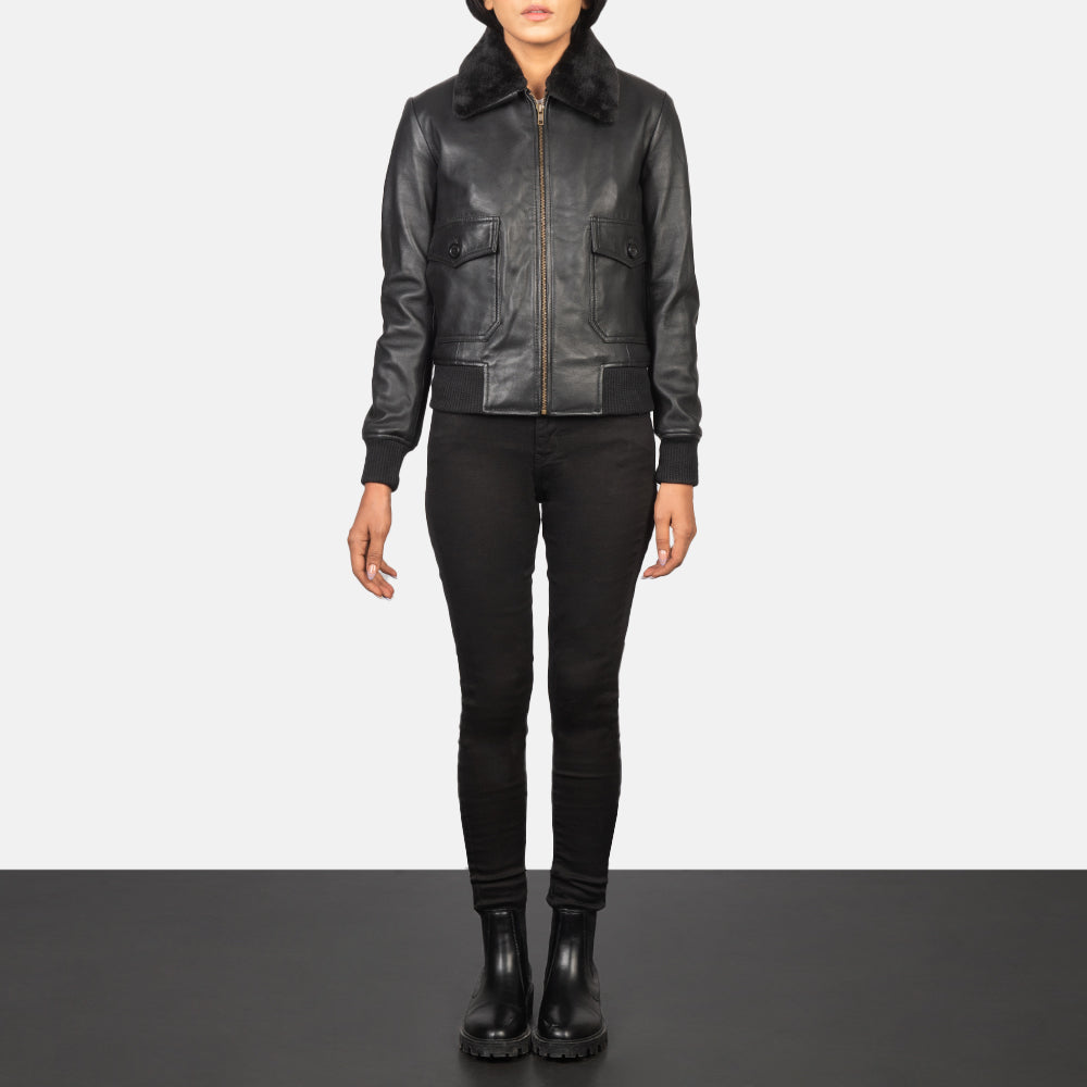 Stella G-1 Blouson Bomber en Cuir pour Femme – Vue produit alternative 3