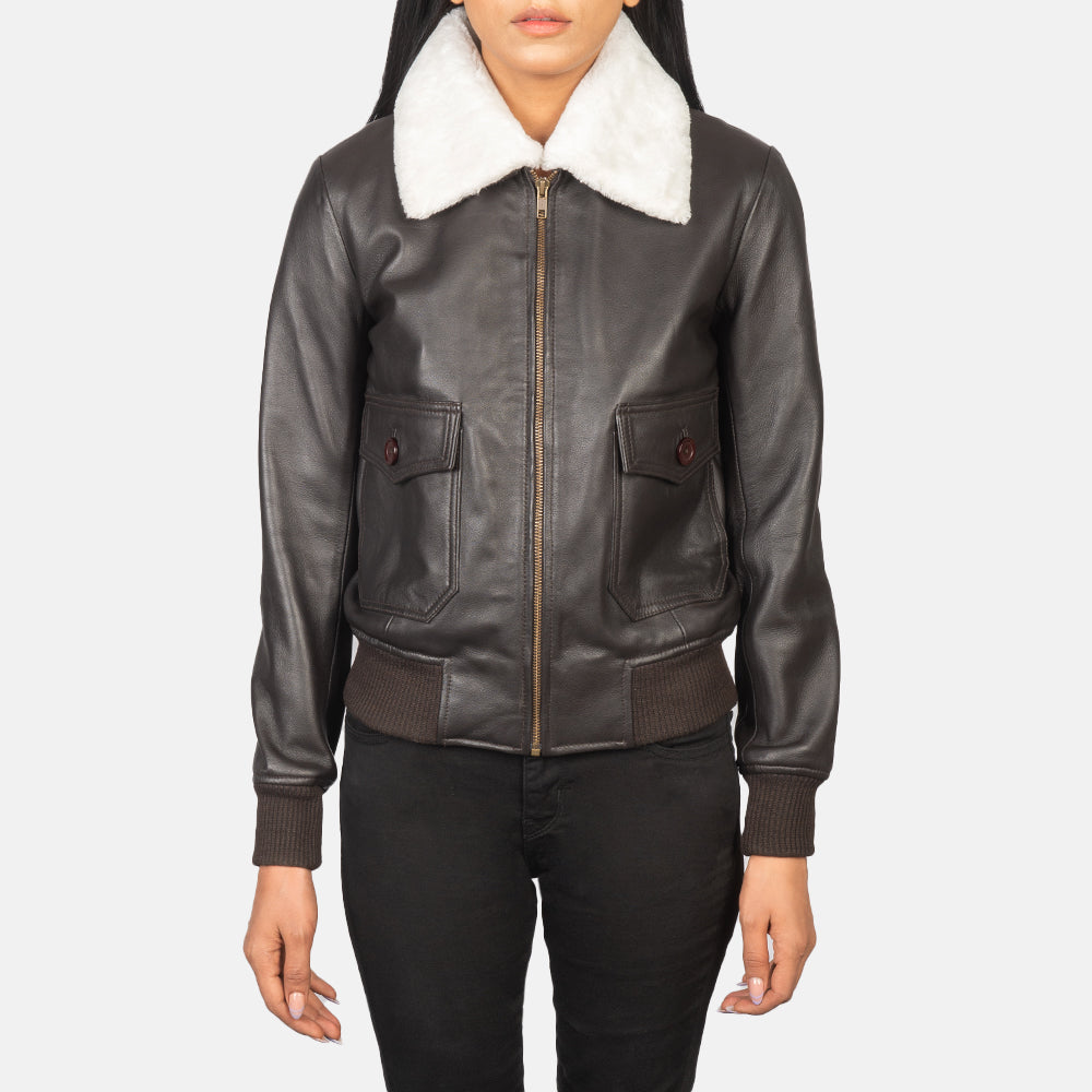Stella G-1 Blouson Bomber en Cuir pour Femme – Vue produit alternative 4