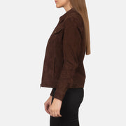 
Suzy Trucker Marron Veste en Cuir pour Femme – alternate product view 3