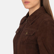 
Suzy Trucker Marron Veste en Cuir pour Femme – alternate product view 6