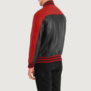 Terrance Noir Varsity Veste en Cuir pour Homme – Vue produit alternative 4