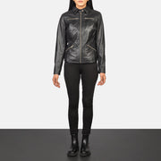 Tomachi Rouge Veste en Cuir pour Femme – Vue produit alternative 3